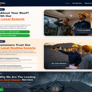Roofing Services (Appoinment booking, Sticky call button, Payment through QR)